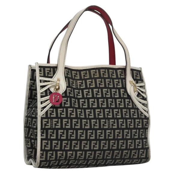 FENDI Zucchino Canvas Hand Bag Black - Picture 1 of 12